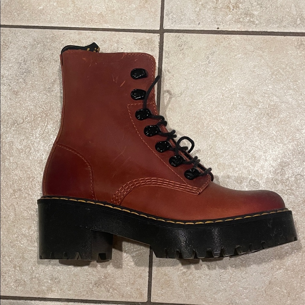 Dr. Martens Brown Leather Combat Boots